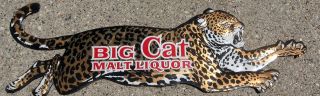 Rare Big Cat Sign Tab Top Beer Can Malt Liquor Wi Pabst Brewing Pbr