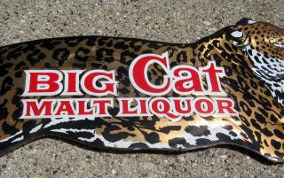 RARE Big Cat SIGN Tab Top Beer Can Malt Liquor WI PABST BREWING PBR 3