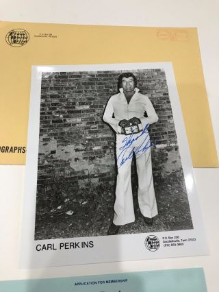 Carl Perkins Hand Signed Autographed 8 X 10 Photo 1980