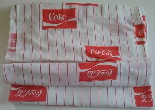Coke Coca Cola Vintage 1981 Twin Flat Bed Sheet 50/50 Usa Made