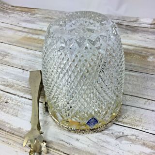 Vintage Lead Crystal Ice Bucket Made in Germany F.  B.  Rogers Silver 7
