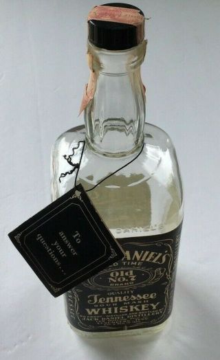 Jack Daniels Tennessee Whiskey Empty 1 Liter Bottle With Black Label Old No.  7