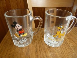 Disney Souvenir Mickey Mouse / Pluto Mini Mug Shot Glasses