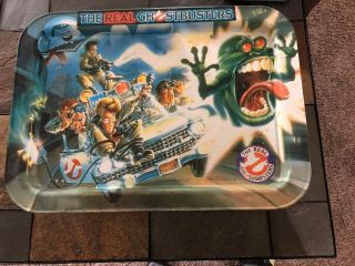 The Real Ghostbusters 1986 Metal Tv Tray Ecto - 1 Slimer - Stay Puft