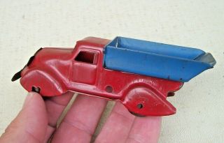 Vintage MARX Wyandotte Small Toy Pressed Steel Dump Truck 4 1/2 