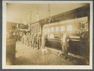 Antique Cabinet Photo Old Saloon W/3 Rare Coin - Op/slot Machines,  Dog,  C1917