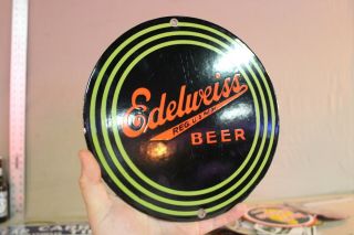 Edelweiss Chicago Beer Porcelain Metal Sign Brewing Man Cave Bar