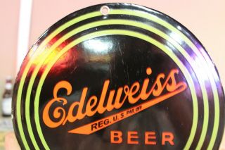 EDELWEISS CHICAGO BEER PORCELAIN METAL SIGN BREWING MAN CAVE BAR 2