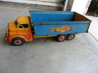1950s Wyandotte Construction Dump Truck Marked Giant Litho Cab 6 Wheels Complete 2