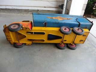 1950s Wyandotte Construction Dump Truck Marked Giant Litho Cab 6 Wheels Complete 5