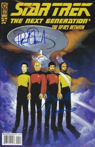 Patrick Stewart,  Jonathan Frakes Signed Autograph Star Trek Tng Comic Book W/coa