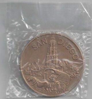 San Diego 200th Anniversary Coin (1969) Untouched,  Rare.  3 " Large & Heavy Unopen