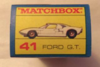 Matchbox Ford GT Series 41 1965 Orginal Box 6