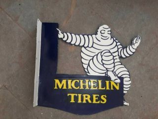 Porcelain Michelin Enamel Sign Size 20 X 18 Inches Flange