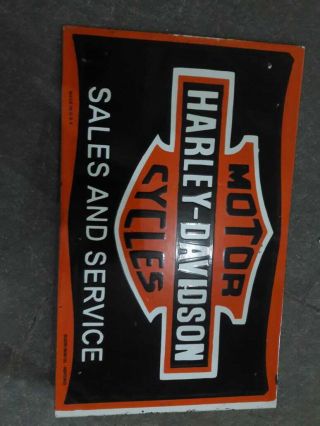 Porcelain Harley Davidson Sign Size 19.  5 " X 13 " Inches Double Sided Flange