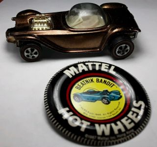 1968 Hot Wheels Redline Ed Roth Bubble Top Beatnik Bandit Copper Cream Interior