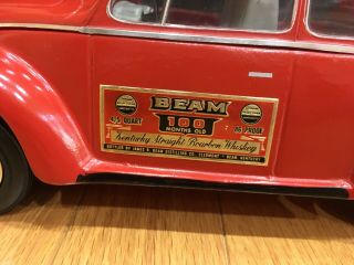 Vintage 1973 Jim Beam Kentucky Whiskey VW Beetle Decanter Bottle Red Volkswagen 3