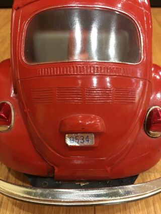 Vintage 1973 Jim Beam Kentucky Whiskey VW Beetle Decanter Bottle Red Volkswagen 5