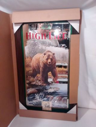 Nib Miller High Life Beer " Brown Bear " Wildlife Series Reflective Plaque/mirror