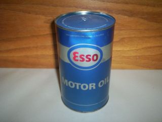 Vintage Blue/gray Esso Imperial Oil Motor Oil Can Tin 1970 : 1 Imperial Quart