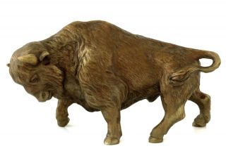 Bison Bull Bronze Statue American Buffalo Figurine Russian Art Animal Sculpture