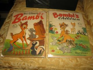 Dell Four Color Comics Disney Bambi,  1942 & Bambi 