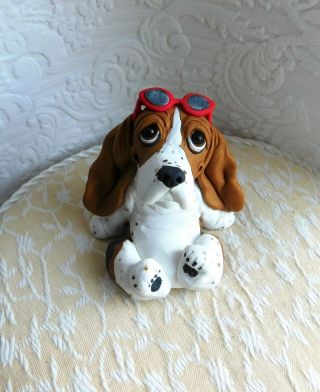 Basset Hound Basking In The Sun Sculpture Clay Mini By Raquel At Thewrc