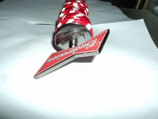 Budweiser Casino Poker Chip Red Beer Tap Handle 49 Chips and 9 1/2 inches long 4