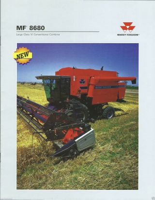 Farm Combine Brochure - Massey Ferguson Mf 8680 - Large Class Vi C1997 (f4456)