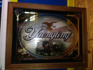 Vintage YUENGLING Bar Pub Beer Sign “America’s Oldest Brewery” Horse Carriage 4