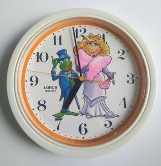 Vintage Muppets Clock Kermit Miss Piggy Jim Henson 1980s