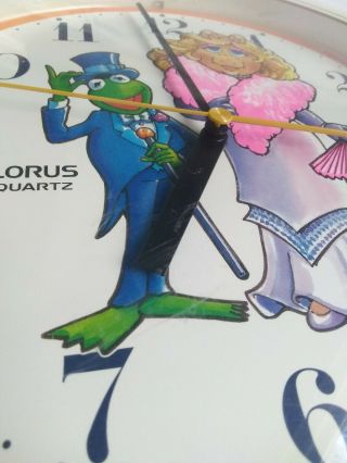 Vintage Muppets Clock Kermit Miss Piggy Jim Henson 1980s 3
