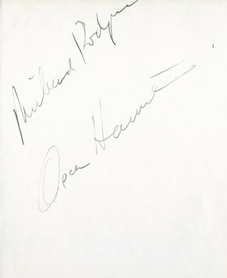 Richard Rodgers & Oscar Hammerstein Hand - Signed Album Page