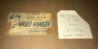 Al Hodge - Captain Video.  Video Ranger Card & Autograph