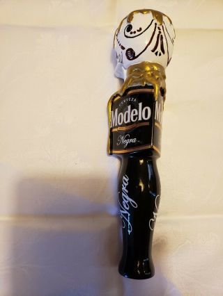 MODELO NEGRA CERVEZA SUGAR SKULL Day of The Dead Beer Tap Handle 4