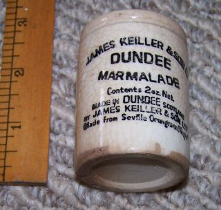 Vintage James Keiller & Son Ltd 2 Oz Dundee Marmalade Miniature Jar Small