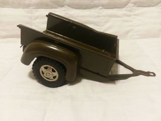 Vintage Army Green Pressed Steel Tonka Trailer From Transport Or Jeep Set