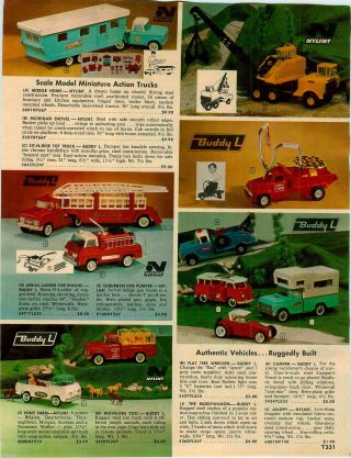 1967 Paper Ad Toy Truck Nylint Buddy L Mobile Home Sit - N - Ride Pony Camper Zoo
