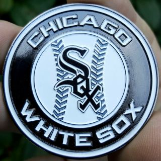 Premium Mlb Chicago White Sox Poker Card Guard Golf Marker Chip Protector Coin