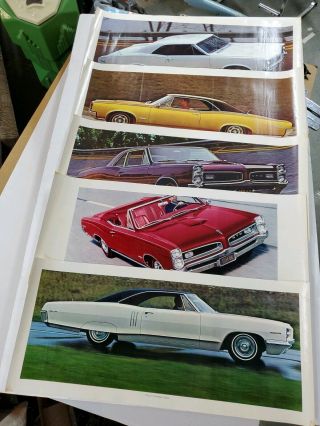 1966 Pontiac Mail In Premium Poster/print Set Of 5/gto/2,  2/sprint/brochure/ad