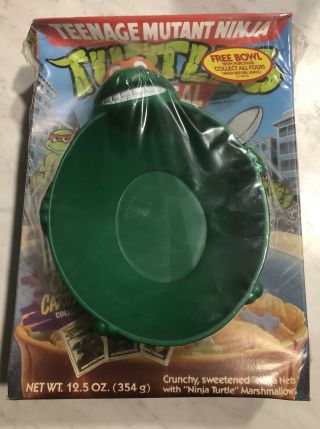 Vintage Teenage Mutant Ninja Turtles Cereal Box With Bowl Michaelangelo
