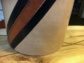 Georges Briard Vintage Ice Bucket Wood Grain Vinyl Faux leather 6