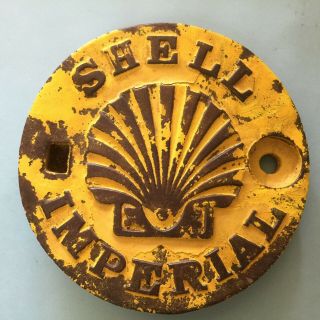 Old Cast Iron Shell Service Station Underground Fuel Petrol Tank Cover