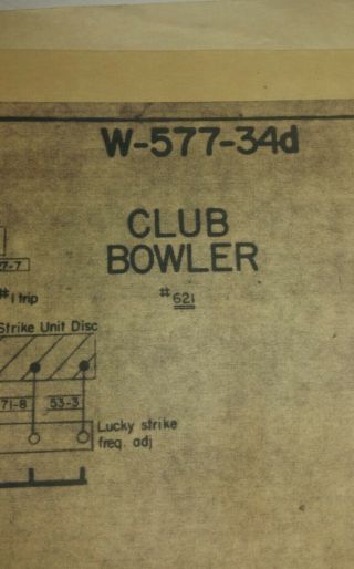 Bally Club Bowler Schematic