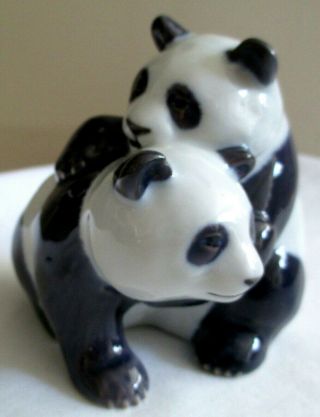 Vintage Royal Copenhagen Porcelain Panda Bears 1st Quality Figurine 667