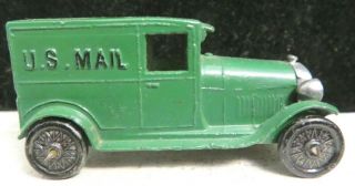 Tootsietoy 2 1/2 " Green 1928 Ford Model A Mail Truck Mfg 1931 - 1933