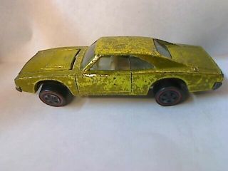 Hot Wheels Redline 1968 Custom Dodge Charger Yellow Green