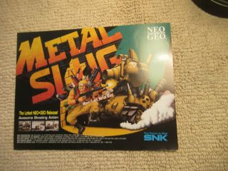 Odd Size 11 - 8.  5  Metal Slug Neo Geo Snk Mvs Arcade Game Flyer