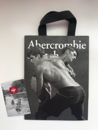 Rare Abercrombie&fitch Sexy Wrestling Bare Man Shopping Gift Paper Bag,  Card