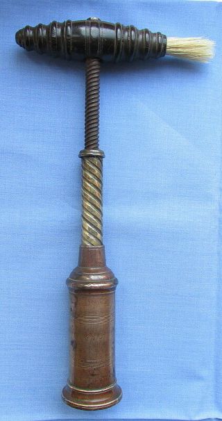 Antique Thomason Type Two Stage Mechanical Corkscrew/turned Wooden Handle